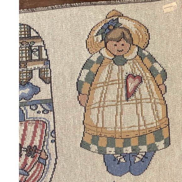 Vintage Cut & Sew vest pattern THICK Tapestry fabric Angels Children Grannycore - Picture 3 of 11